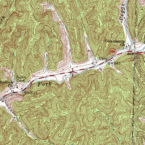 Topographic Map of Faith Pentecostal Church, KY
