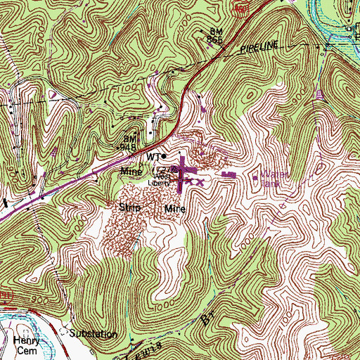 Topographic Map of Eastern Kentucky Correctional Complex, KY