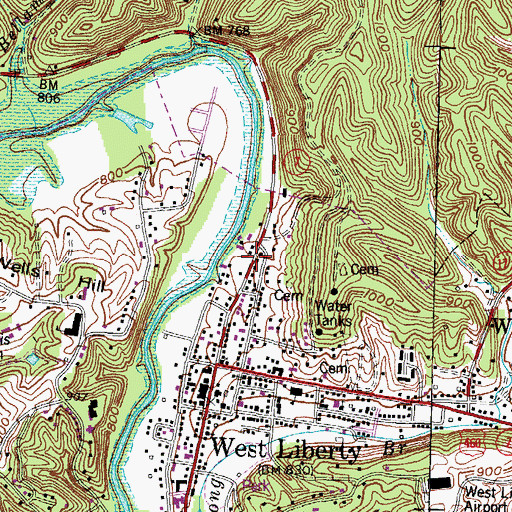 Topographic Map of Abundant Life Full Gospel Church, KY