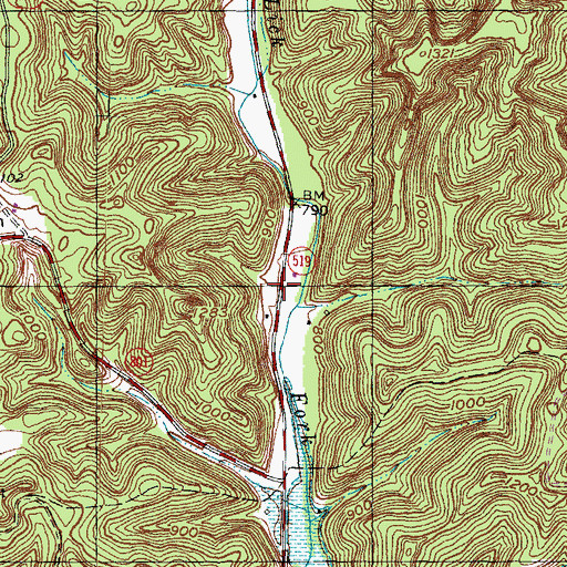 Topographic Map of Charity Freewill Baptist Church, KY