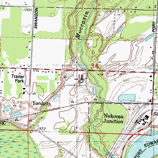 Topographic Map of Village of Port Edwards Cemetery, WI