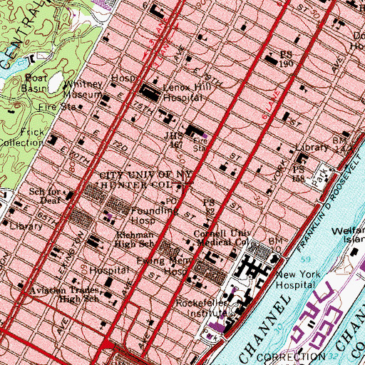 Topographic Map of Knox Presbyterian Church (historical), NY