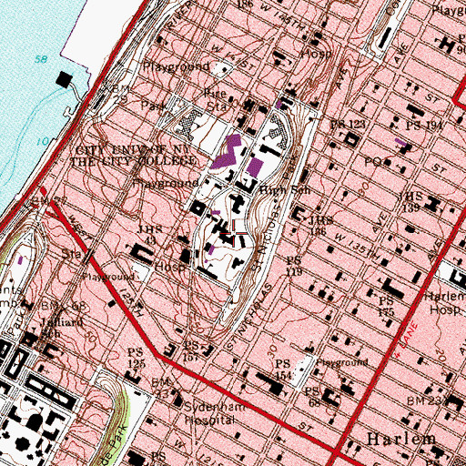 Topographic Map of Manhattanville College of the Sacred Heart (historical), NY