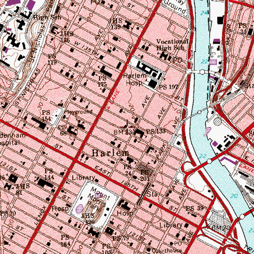 Topographic Map of Church of the Puritans (historical), NY