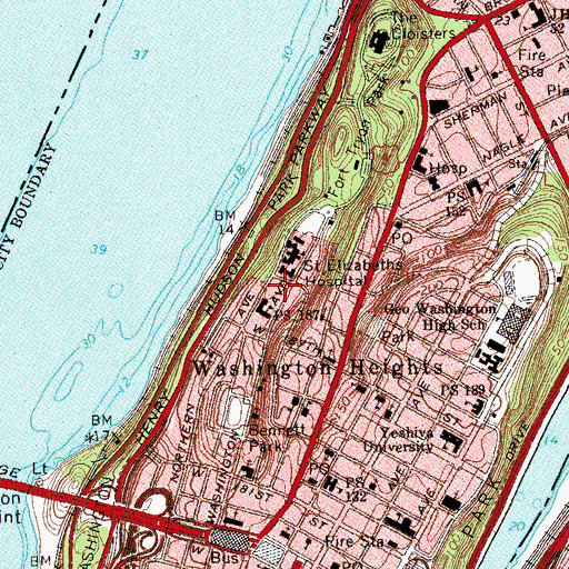 Topographic Map of Cabrini Terrace, NY