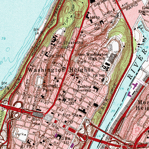 Topographic Map of Roman Catholic Church of Saint Elizabeth, NY
