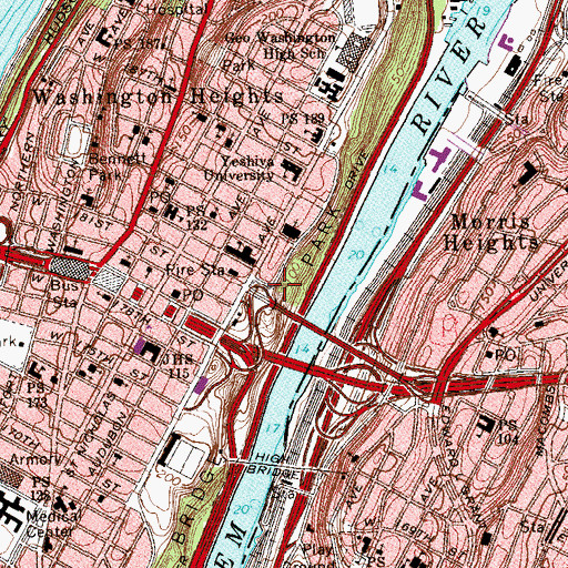 Topographic Map of McNally Plaza, NY