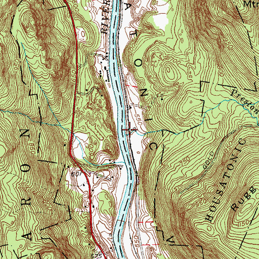 Topographic Map of Preston Brook, CT