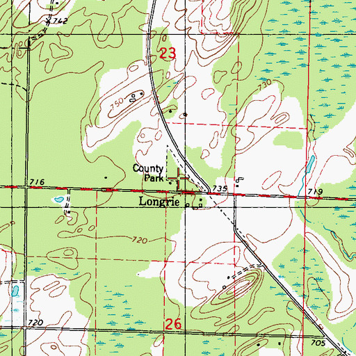 Topographic Map of Menominee County Park, MI