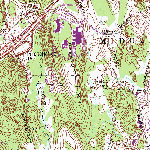 Topographic Map of Preston Hill, CT