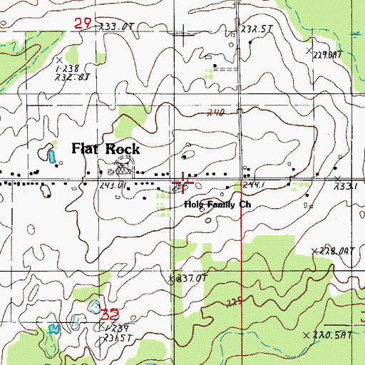 Topographic Map of Holy Family Church, MI