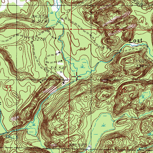 Topographic Map of Lost Lake Creek, MI