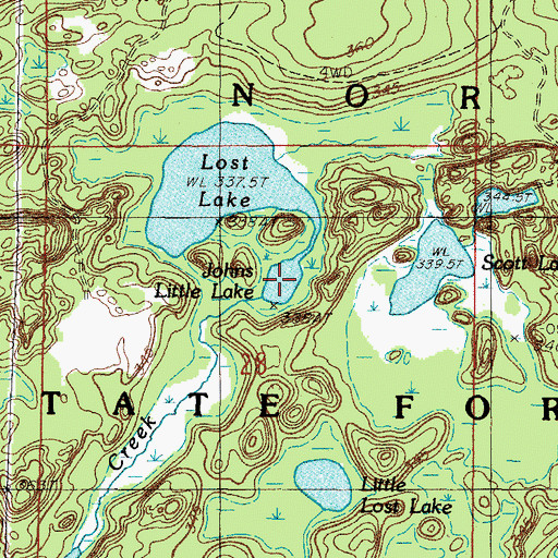 Topographic Map of Johns Little Lake, MI