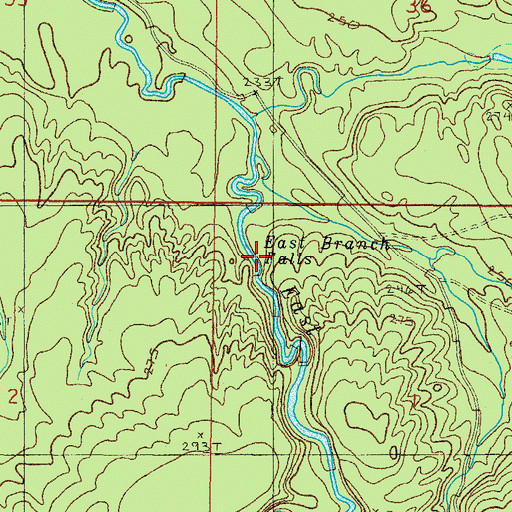 Topographic Map of East Branch Falls, MI