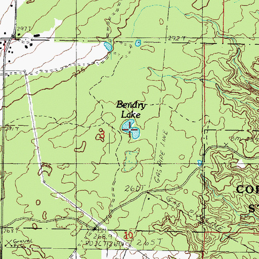 Topographic Map of Bendry Lake, MI