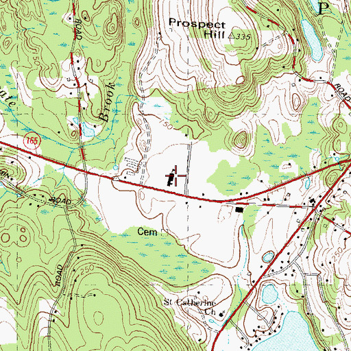 Topographic Map of Preston School, CT