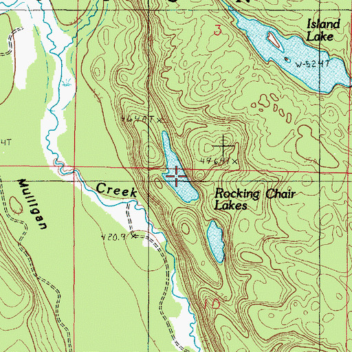 Topographic Map of Rocking Chair Lakes, MI