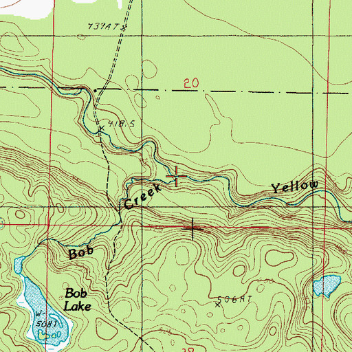 Topographic Map of Bob Creek, MI