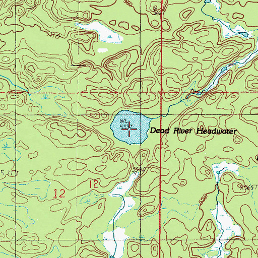 Topographic Map of Dead River Headwater, MI