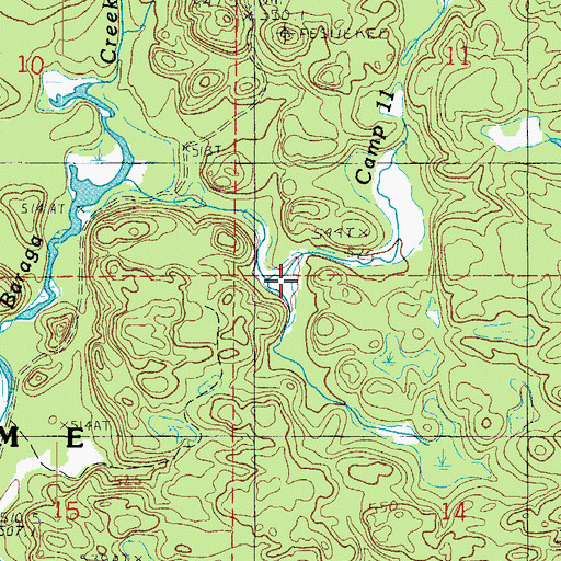 Topographic Map of Camp Eleven Creek, MI