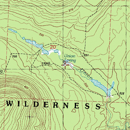 Topographic Map of Union Spring, MI