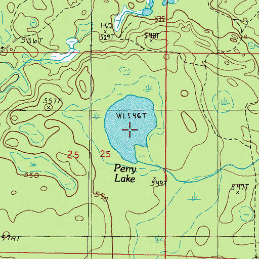 Topographic Map of Perry Lake, MI