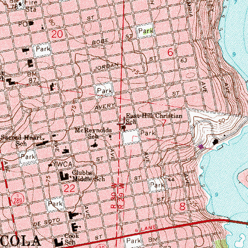 Topographic Map of Ruby J Gainer Charter School, FL