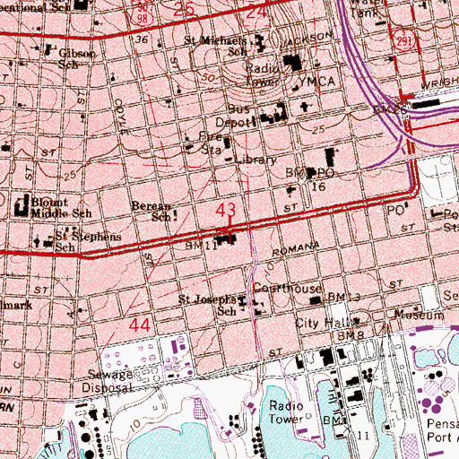 Topographic Map of Dr Vernon McDaniel Administration Building, FL