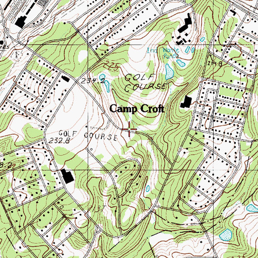 Topographic Map of Camp Croft (historical), SC