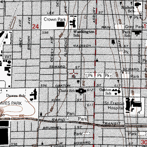 Topographic Map of Southwest Park, IL