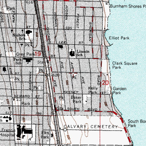 Topographic Map of Thomas E Snyder Park, IL