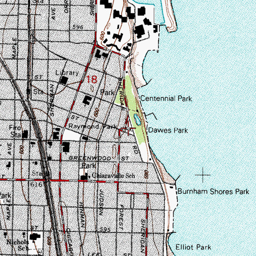 Topographic Map of Patriots Park, IL