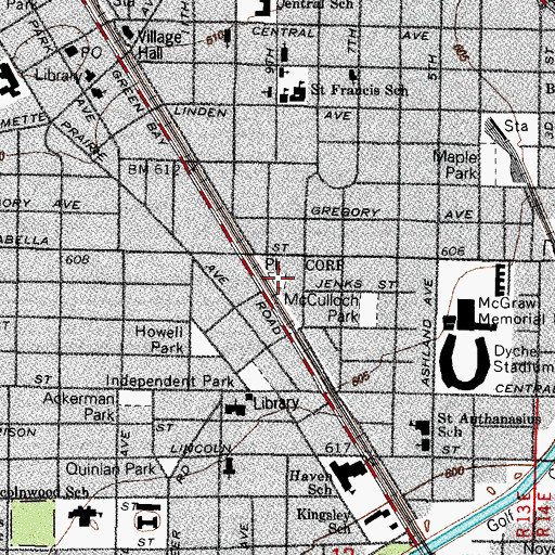 Topographic Map of Frank S Torgerson Park, IL