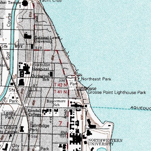 Topographic Map of Lawrence O Lawson Park, IL