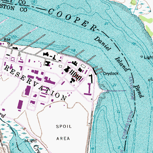 Topographic Map of Naval Air Station Charleston (historical), SC