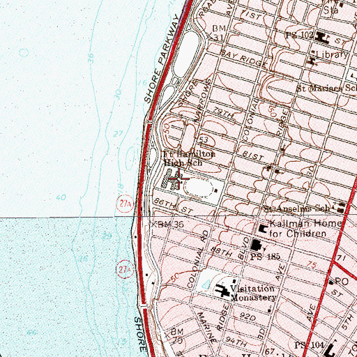 Topographic Map of Crescent Athlectic Club (historical), NY