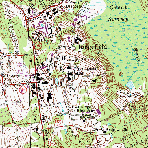 Topographic Map of Prospect Hill, CT