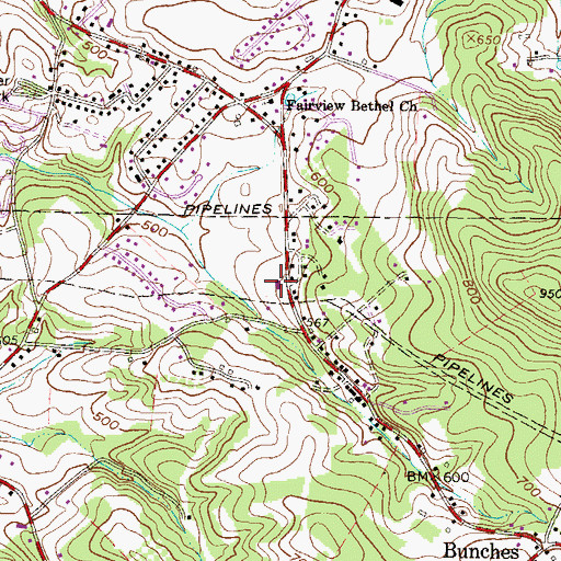 Topographic Map of Fairview Township Police Department, PA
