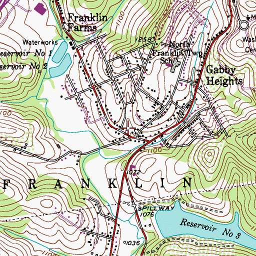 Topographic Map of North Franklin Township Police Department, PA