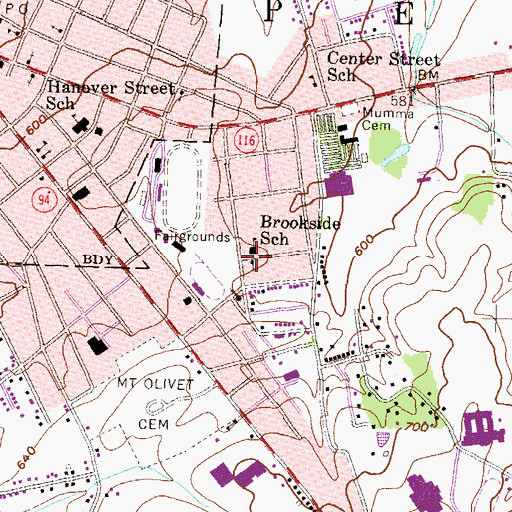 Topographic Map of Penn Township Police Department, PA