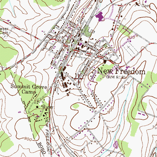 Topographic Map of Southern Regional Police Department, PA