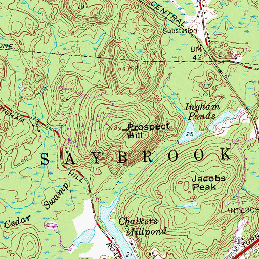 Topographic Map of Prospect Hill, CT