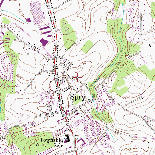 Topographic Map of York Area Regional Police Department, PA