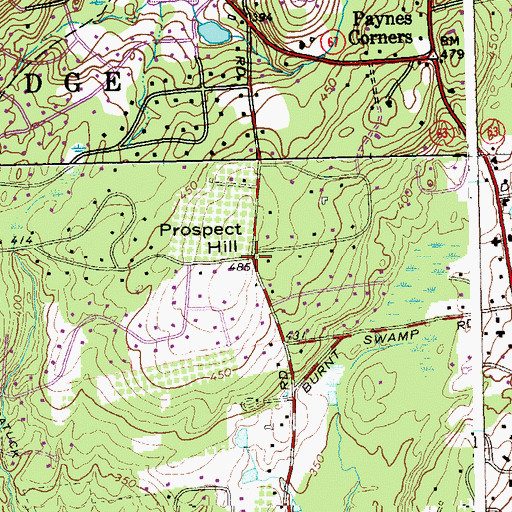 Topographic Map of Prospect Hill, CT