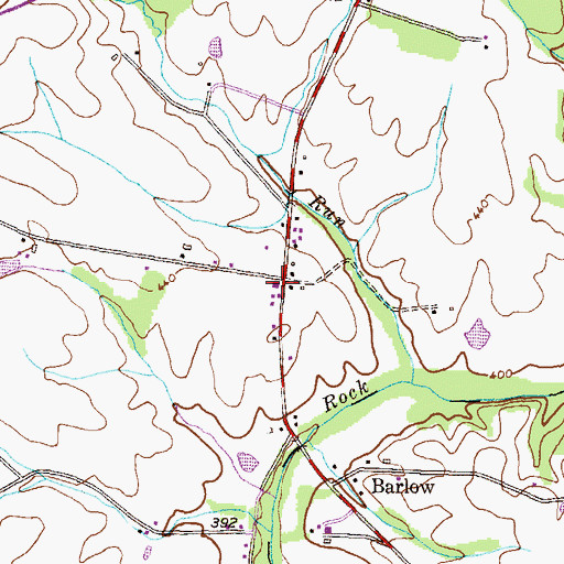 Topographic Map of Barlow Volunteer Fire Company Station 22, PA