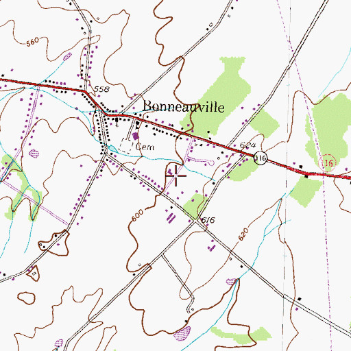 Topographic Map of Bonneauville Community Fire Company, PA
