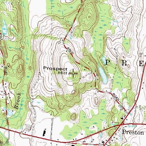 Topographic Map of Prospect Hill, CT
