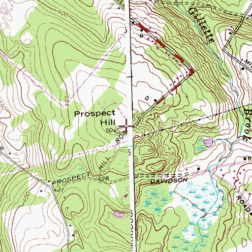 Topographic Map of Prospect Hill, CT