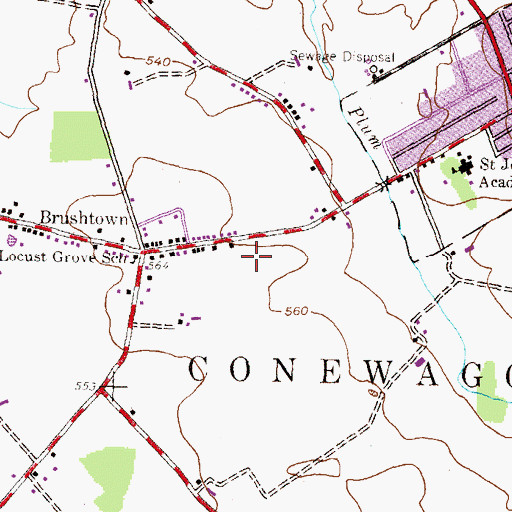 Topographic Map of Southeastern Adams Volunteer Emergency Services Station 29, PA