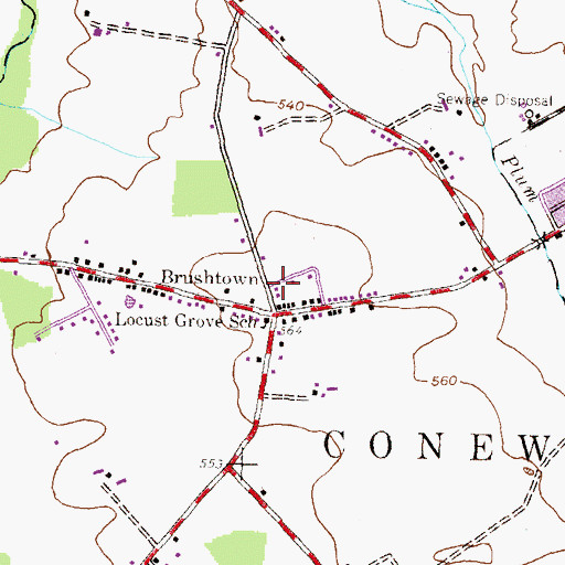Topographic Map of Southeastern Adams Volunteer Emergency Services Station 2, PA